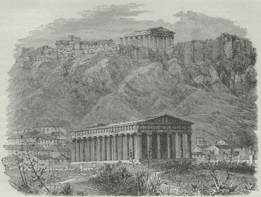 ATHENS. The Temple of Theseus 1882 old antique vintage print picture